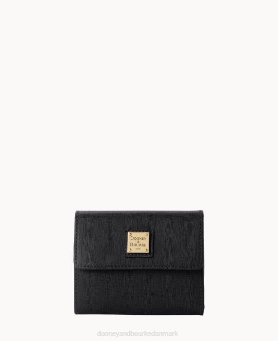Dooney & Bourke saffiano kreditkort pung med lille flap JV0J4135 tilbehør sort
