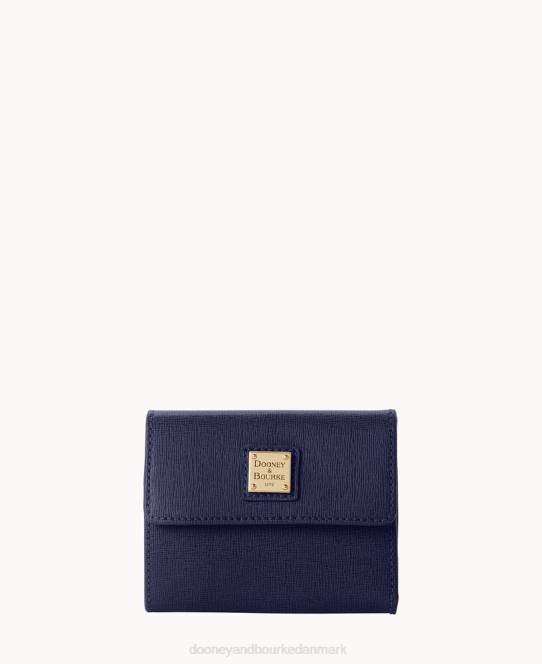 Dooney & Bourke saffiano kreditkort pung med lille flap JV0J4136 tilbehør marine