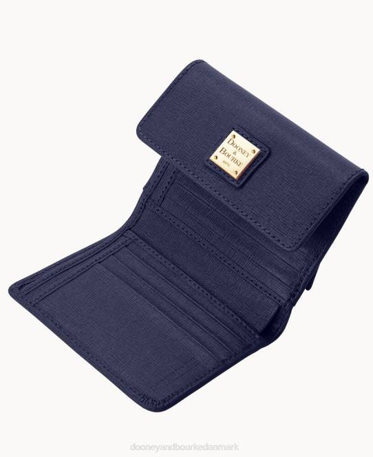 Dooney & Bourke saffiano kreditkort pung med lille flap JV0J4136 tilbehør marine