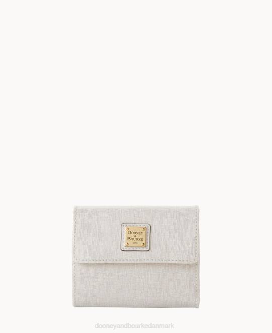 Dooney & Bourke saffiano kreditkort pung med lille flap JV0J4137 tilbehør ecru
