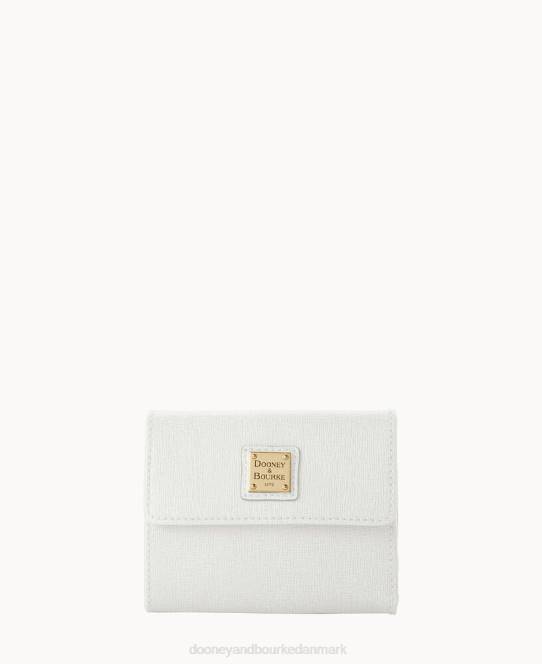 Dooney & Bourke saffiano kreditkort pung med lille flap JV0J4138 tilbehør off white