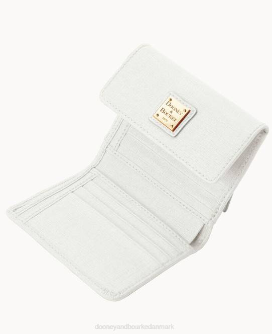 Dooney & Bourke saffiano kreditkort pung med lille flap JV0J4138 tilbehør off white