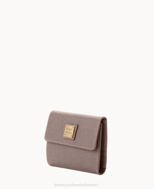 Dooney & Bourke saffiano kreditkort pung med lille flap JV0J4145 tilbehør taupe