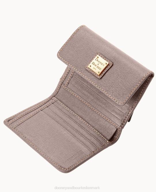 Dooney & Bourke saffiano kreditkort pung med lille flap JV0J4145 tilbehør taupe