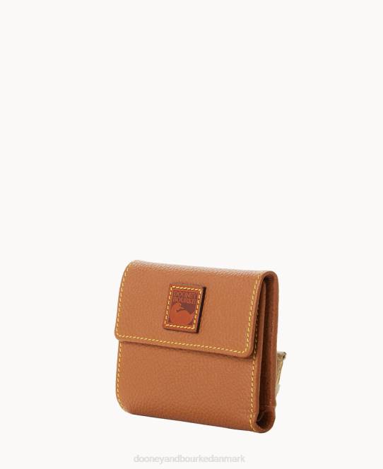 Dooney & Bourke småsten med lille flap kreditkort pung JV0J4096 tilbehør karamel