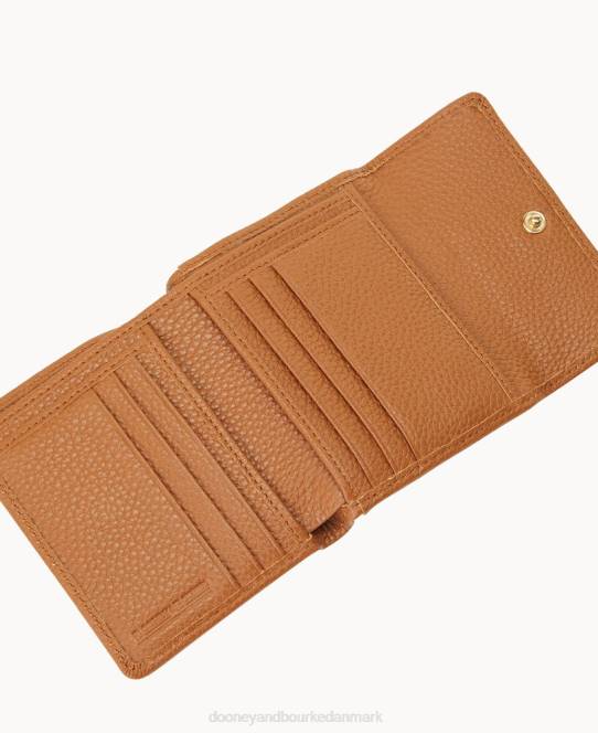 Dooney & Bourke småsten med lille flap kreditkort pung JV0J4096 tilbehør karamel