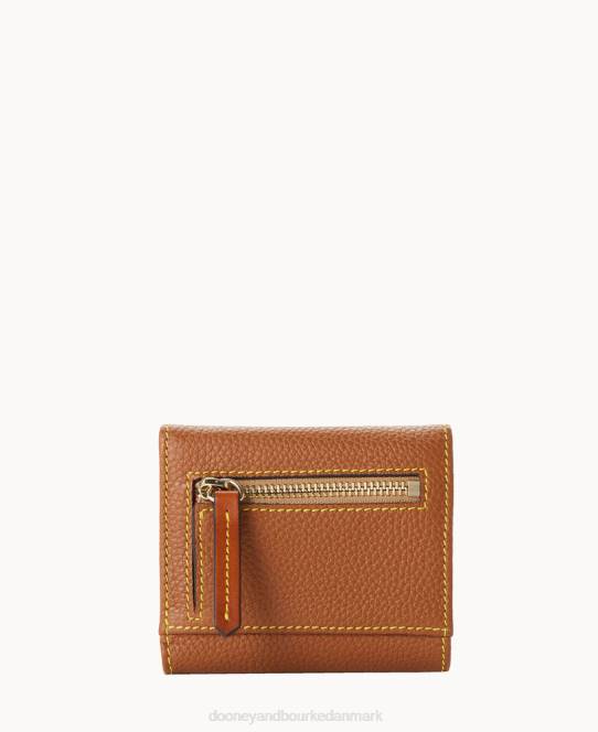 Dooney & Bourke småsten med lille flap kreditkort pung JV0J4096 tilbehør karamel