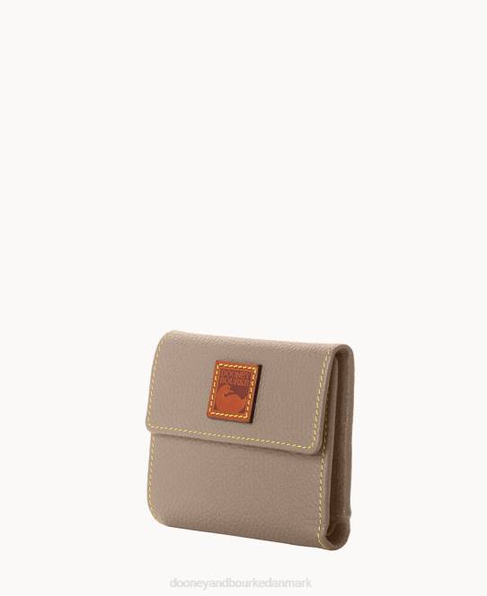 Dooney & Bourke småsten med lille flap kreditkort pung JV0J4097 tilbehør taupe