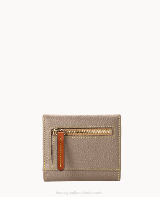Dooney & Bourke småsten med lille flap kreditkort pung JV0J4097 tilbehør taupe