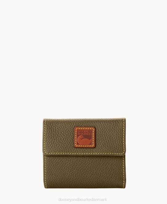 Dooney & Bourke småsten med lille flap kreditkort pung JV0J4100 tilbehør oliven