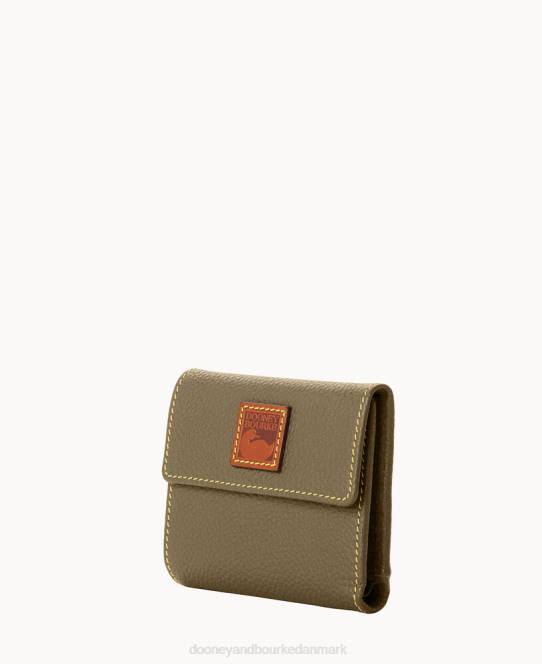 Dooney & Bourke småsten med lille flap kreditkort pung JV0J4100 tilbehør oliven