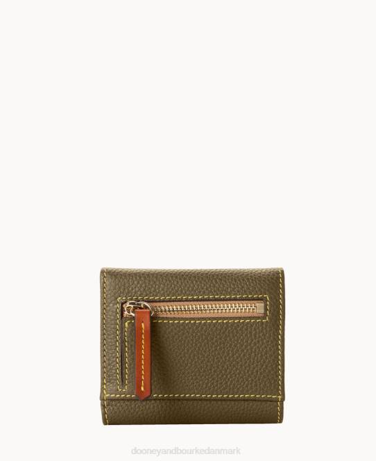 Dooney & Bourke småsten med lille flap kreditkort pung JV0J4100 tilbehør oliven