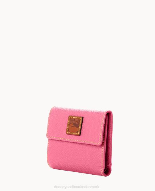 Dooney & Bourke småsten med lille flap kreditkort pung JV0J4105 tilbehør Hot pink