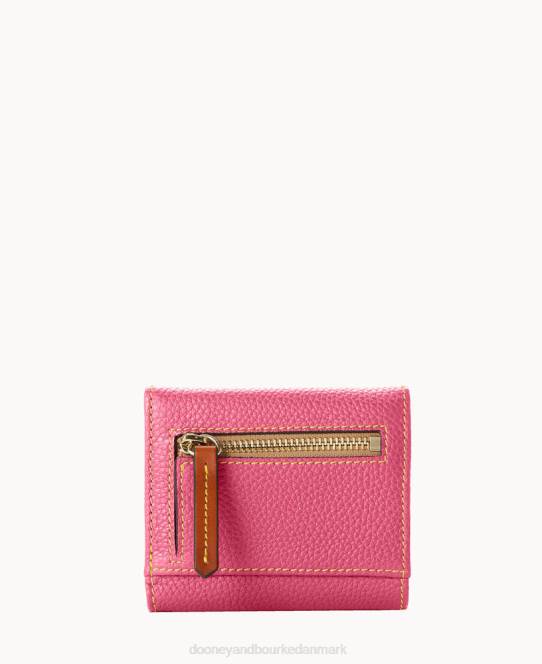 Dooney & Bourke småsten med lille flap kreditkort pung JV0J4105 tilbehør Hot pink