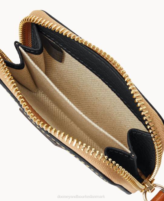 Dooney & Bourke småstens lynlås omkring kreditkortetui JV0J4053 tilbehør sort