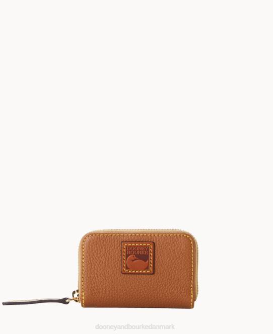 Dooney & Bourke småstens lynlås omkring kreditkortetui JV0J4054 tilbehør karamel