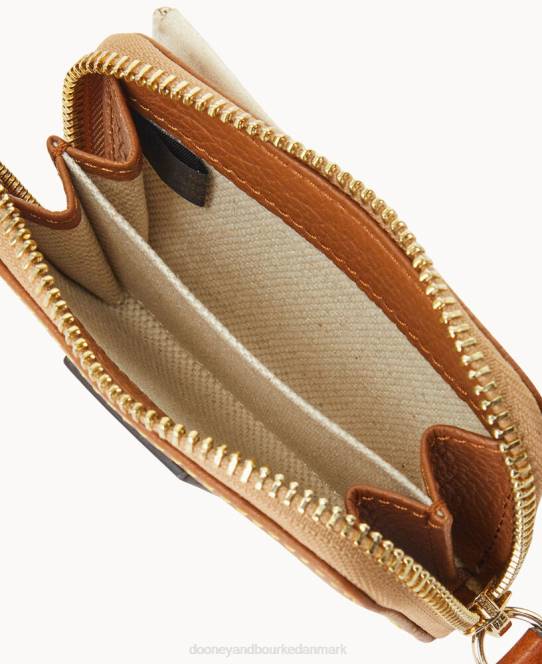 Dooney & Bourke småstens lynlås omkring kreditkortetui JV0J4054 tilbehør karamel