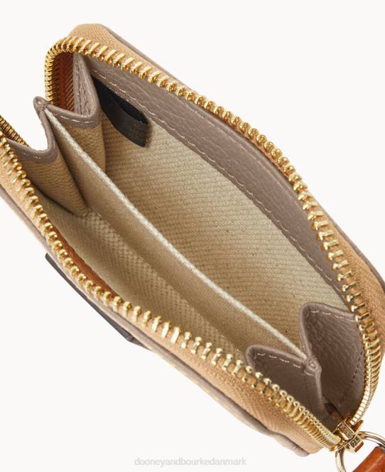 Dooney & Bourke småstens lynlås omkring kreditkortetui JV0J4056 tilbehør taupe