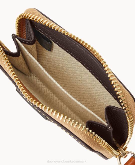 Dooney & Bourke småstens lynlås omkring kreditkortetui JV0J4057 tilbehør brun tmoro