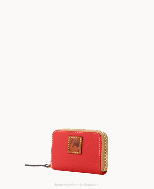 Dooney & Bourke småstens lynlås omkring kreditkortetui JV0J4060 tilbehør rød