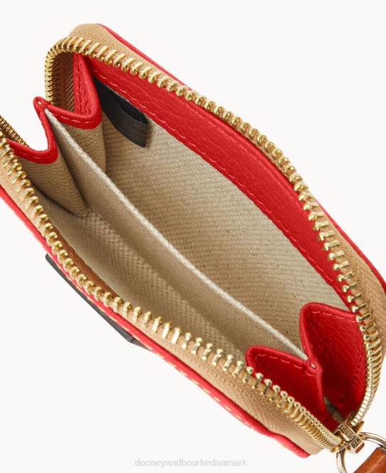 Dooney & Bourke småstens lynlås omkring kreditkortetui JV0J4060 tilbehør rød