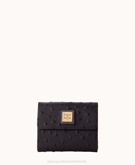 Dooney & Bourke struds lille flap kreditkort pung JV0J4076 tilbehør sort
