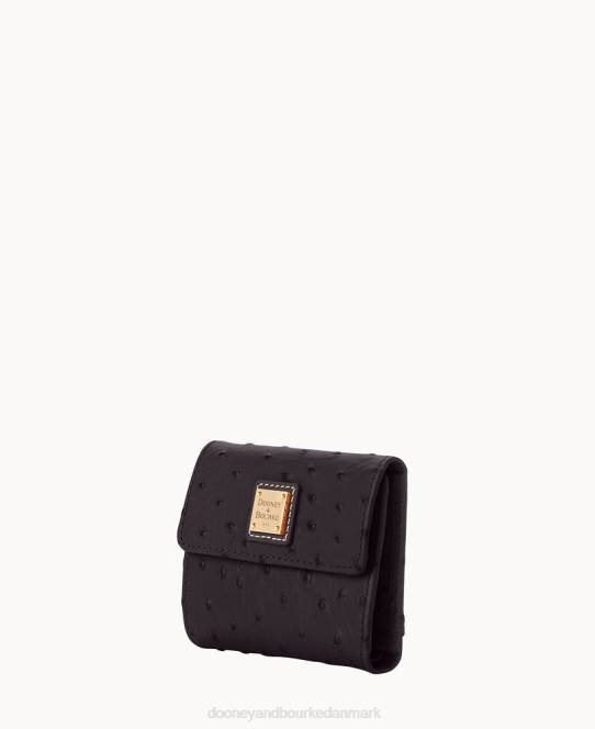 Dooney & Bourke struds lille flap kreditkort pung JV0J4076 tilbehør sort