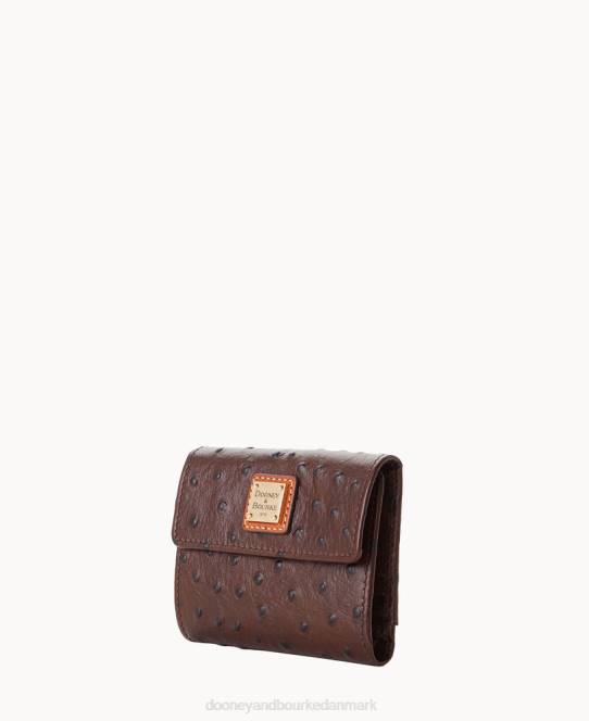 Dooney & Bourke struds lille flap kreditkort pung JV0J4077 tilbehør brun tmoro