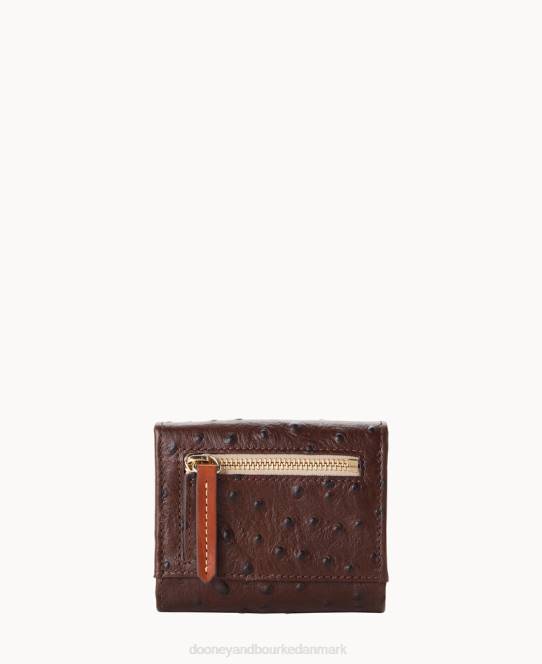 Dooney & Bourke struds lille flap kreditkort pung JV0J4077 tilbehør brun tmoro