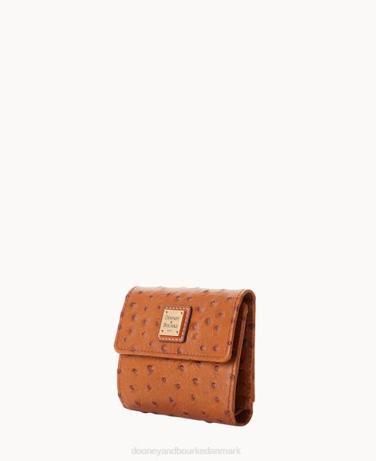 Dooney & Bourke struds lille flap kreditkort pung JV0J4078 tilbehør karamel