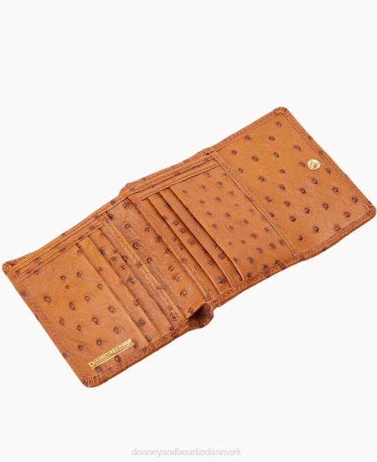 Dooney & Bourke struds lille flap kreditkort pung JV0J4078 tilbehør karamel