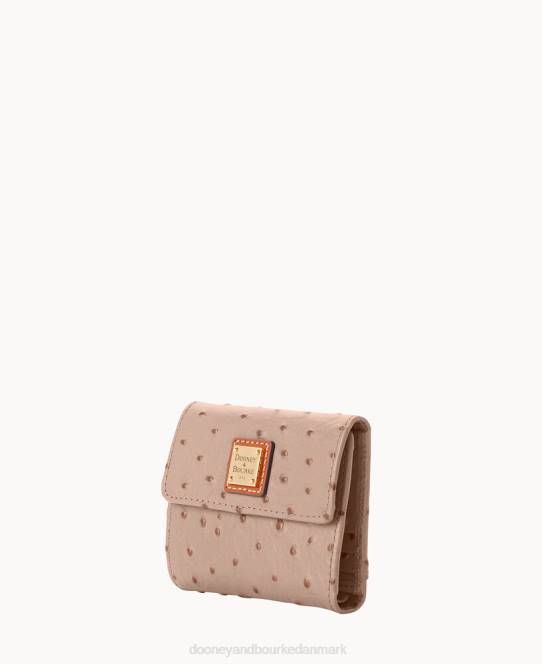 Dooney & Bourke struds lille flap kreditkort pung JV0J4079 tilbehør lys taupe