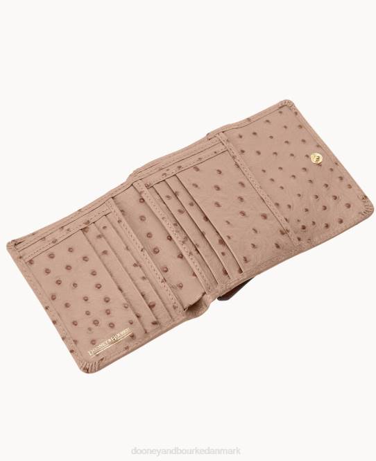 Dooney & Bourke struds lille flap kreditkort pung JV0J4079 tilbehør lys taupe