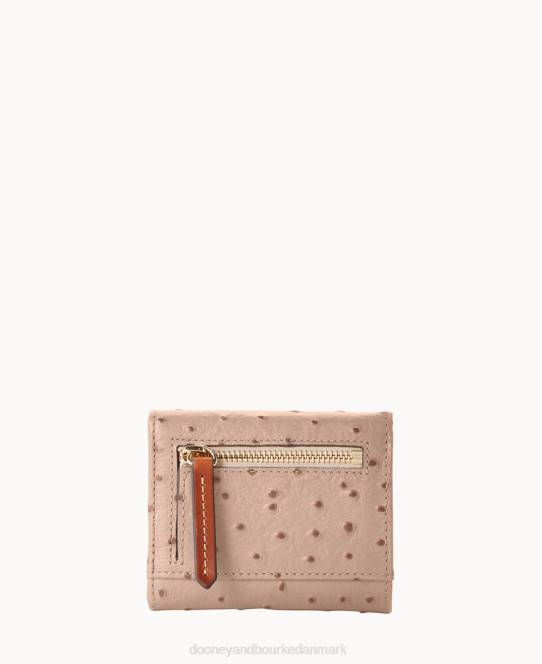 Dooney & Bourke struds lille flap kreditkort pung JV0J4079 tilbehør lys taupe