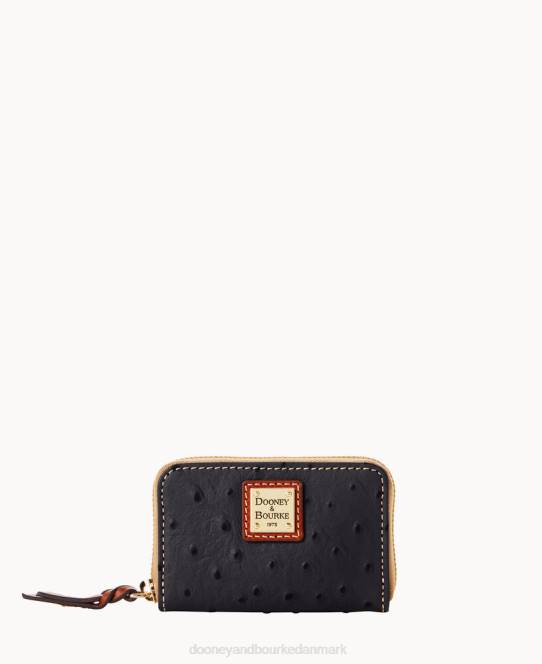 Dooney & Bourke struds stor lynlås omkring kreditkortetui JV0J4091 tilbehør sort