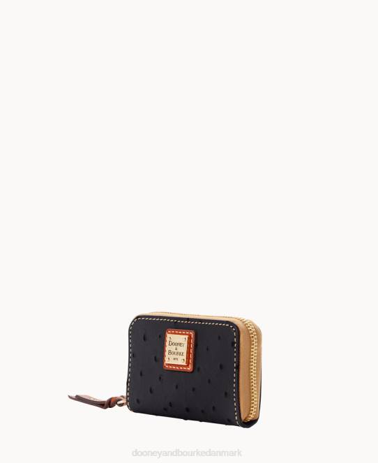 Dooney & Bourke struds stor lynlås omkring kreditkortetui JV0J4091 tilbehør sort