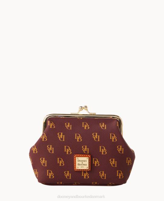 Dooney & Bourke gretta stor indrammet møntpung JV0J4510 tilbehør bordeaux