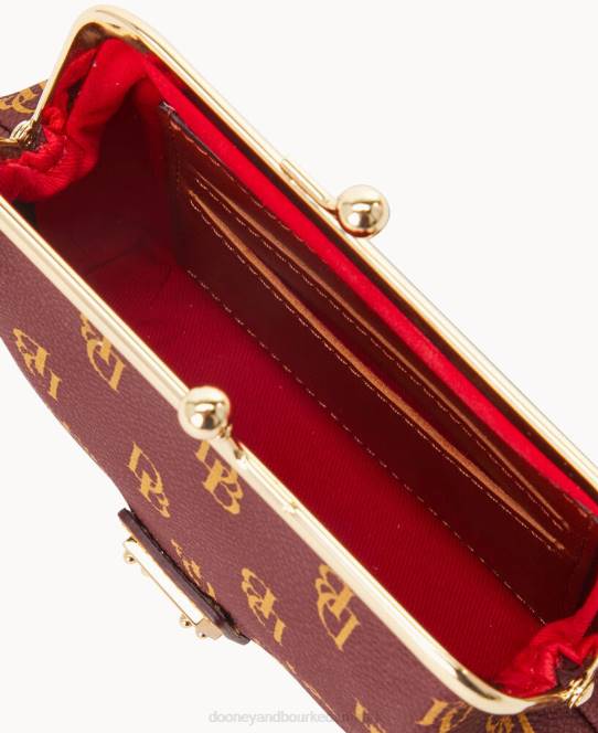 Dooney & Bourke gretta stor indrammet møntpung JV0J4510 tilbehør bordeaux