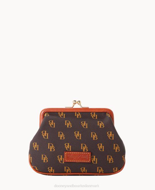 Dooney & Bourke Gretta pung med stor ramme JV0J4707 tilbehør brun tmoro