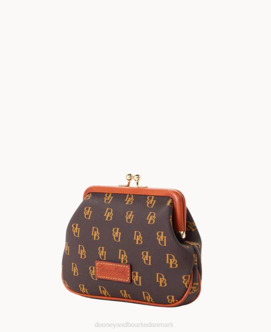 Dooney & Bourke Gretta pung med stor ramme JV0J4707 tilbehør brun tmoro