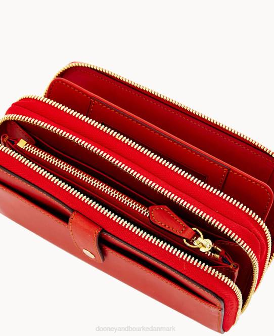 Dooney & Bourke alto stor dobbelt lynlåsorganisator JV0J4152 tilbehør rød