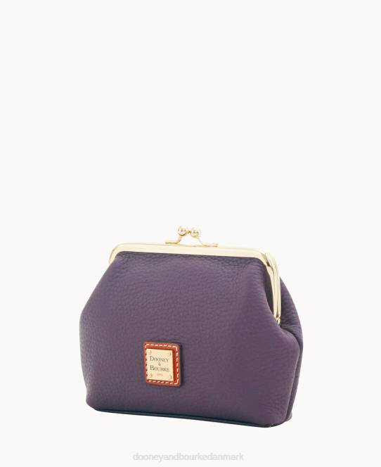 Dooney & Bourke rullestenskorn stor indrammet pung JV0J4859 tilbehør blomme vin