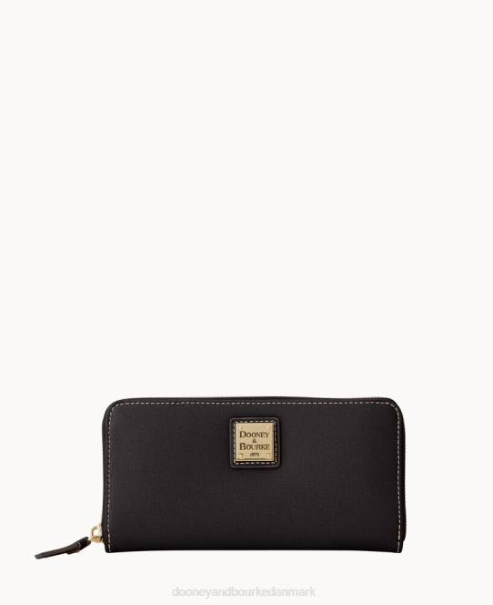Dooney & Bourke saffiano stor lynlås rundt JV0J4132 tilbehør sort
