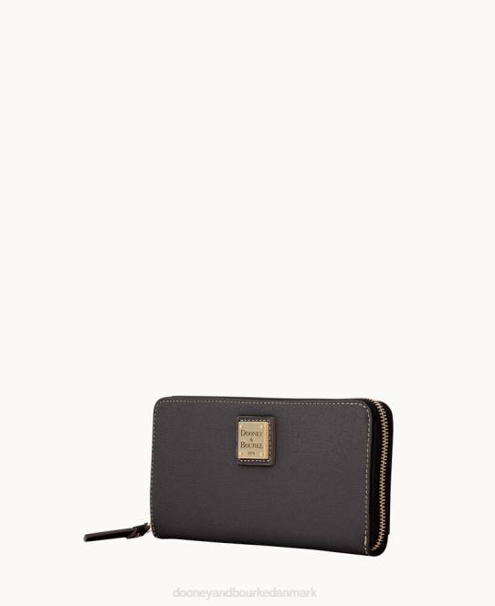 Dooney & Bourke saffiano stor lynlås rundt JV0J4132 tilbehør sort