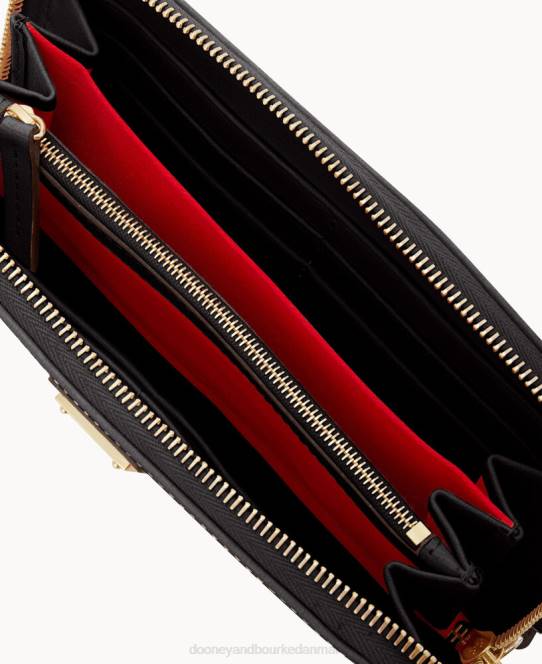 Dooney & Bourke saffiano stor lynlås rundt JV0J4132 tilbehør sort