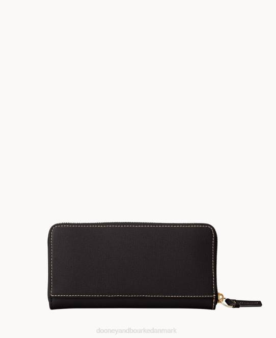 Dooney & Bourke saffiano stor lynlås rundt JV0J4132 tilbehør sort