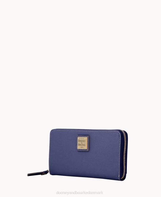 Dooney & Bourke saffiano stor lynlås rundt JV0J4133 tilbehør marine