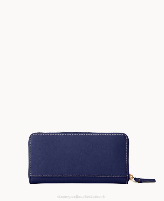 Dooney & Bourke saffiano stor lynlås rundt JV0J4133 tilbehør marine