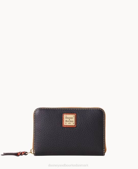 Dooney & Bourke småsten med medium lynlås rundt om pung JV0J4126 tilbehør sort
