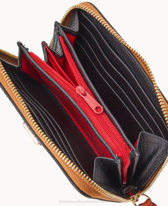 Dooney & Bourke småsten med medium lynlås rundt om pung JV0J4126 tilbehør sort